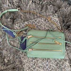 👗REBECCA MINKOFF SEA GLASS 5 ZIPPER CROSSBODY 🛼